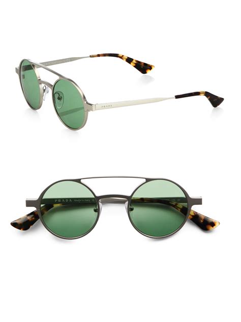 prada round metal sunglasses